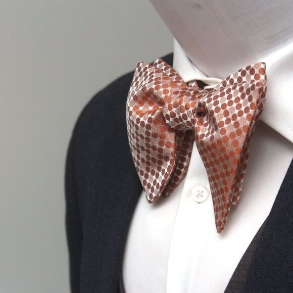 Men's Self tied Bow Tie Copper Color Bowtie - Picture 2 of 10